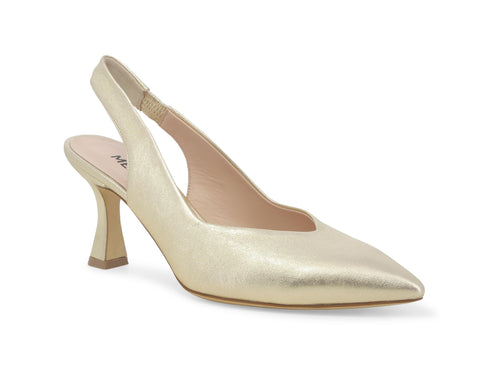 Melluso Made in Italy Slingback Pump in Metallic Leather